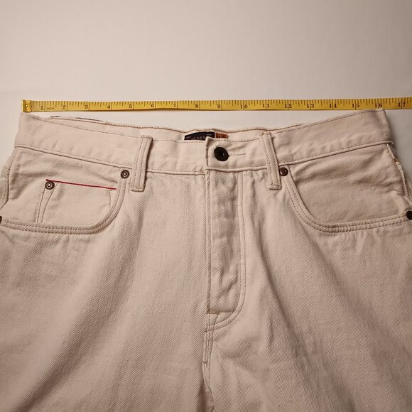 Mens J.Crew 770 Jeans Size 32 Buttonfly Straight Leg Cream Color Cotton - Picture 7 of 10